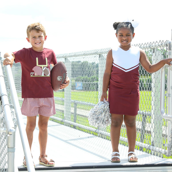 Cheer Uniform Skort Set- Maroon/White