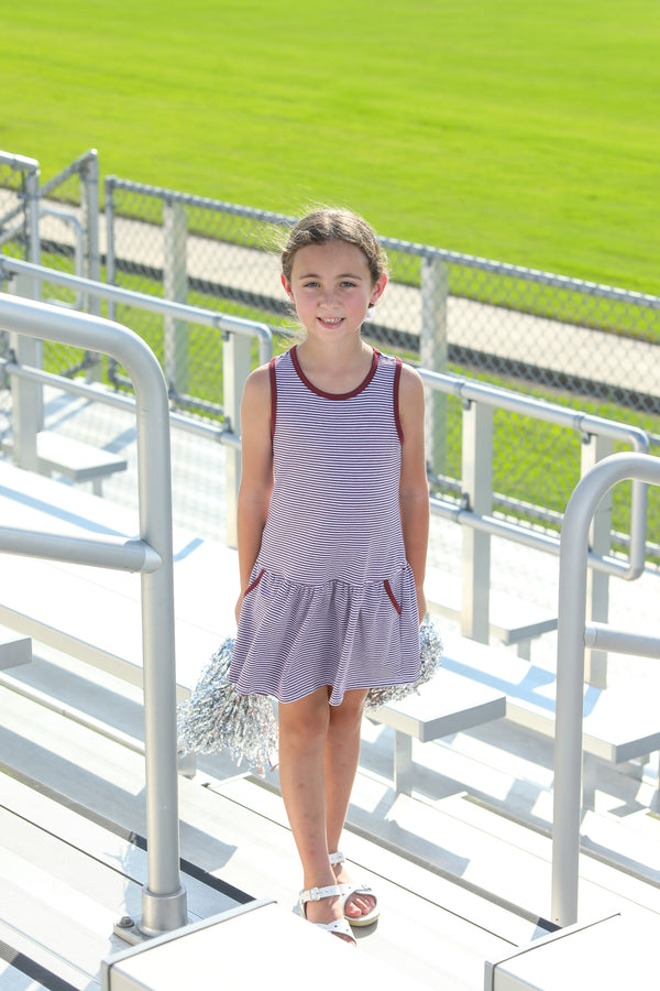 Bow Back Cheer Dress- Maroon