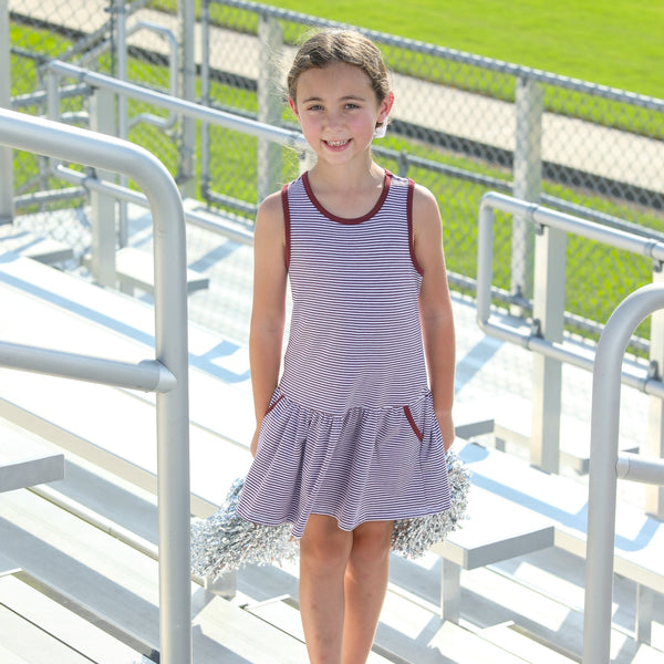 Bow Back Cheer Dress- Maroon