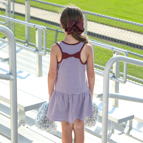 Bow Back Cheer Dress- Maroon