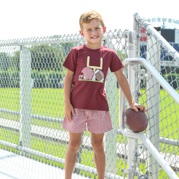 Gingham Shorts- Maroon