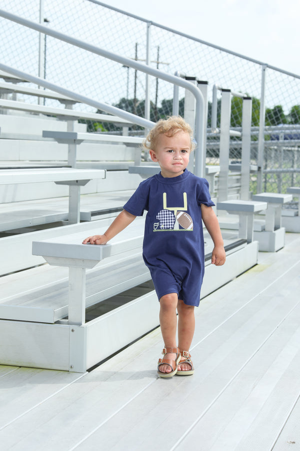 Touch Down Romper- Navy