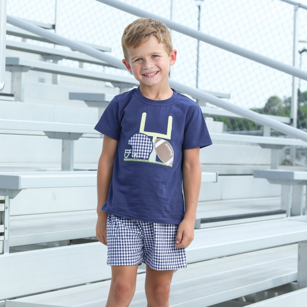 Gingham Shorts- Navy