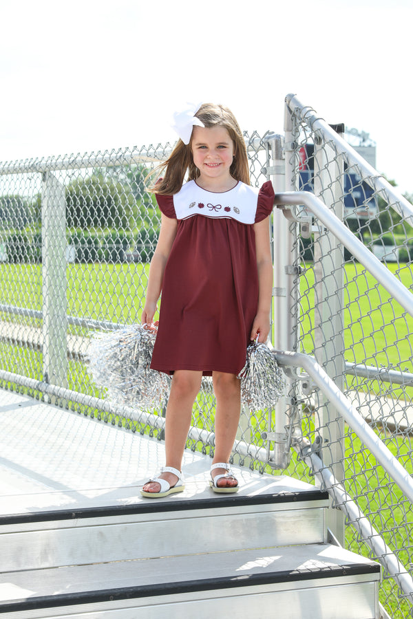 Team Spirit Scallop Dress- Maroon