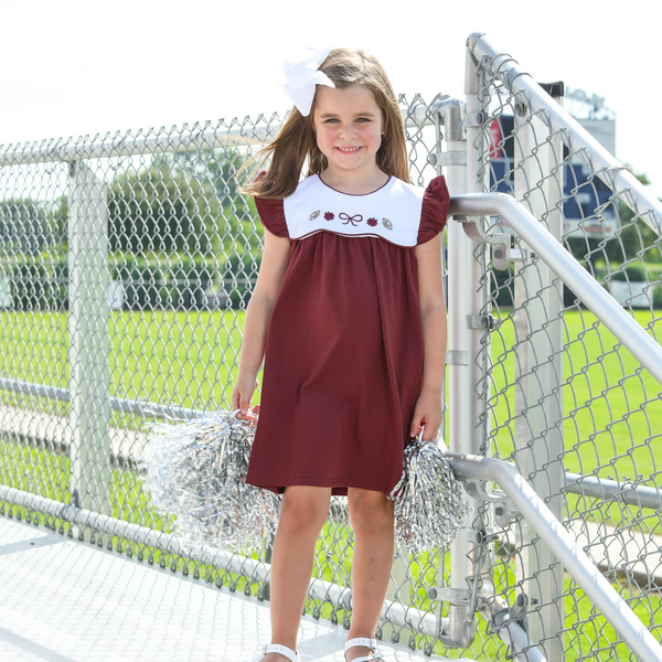 Team Spirit Scallop Dress- Maroon