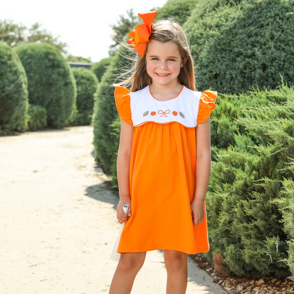 Team Spirit Scallop Dress- Orange