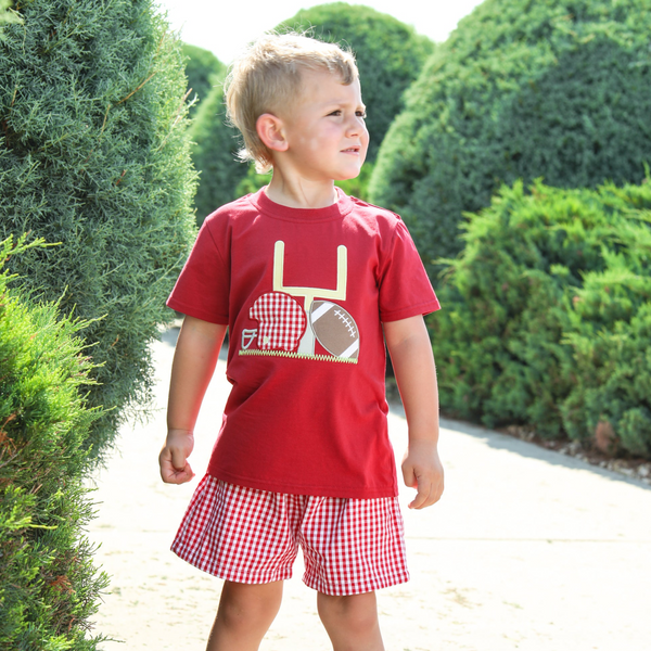 Gingham Shorts- Crimson