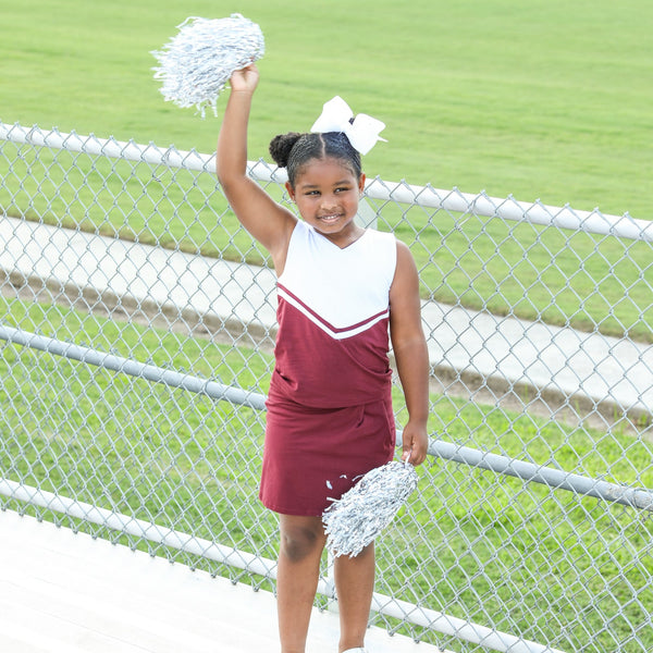 Cheer Uniform Skort Set- Maroon/White