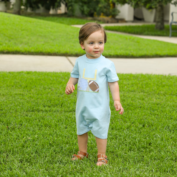 Touch Down Romper- Light Blue