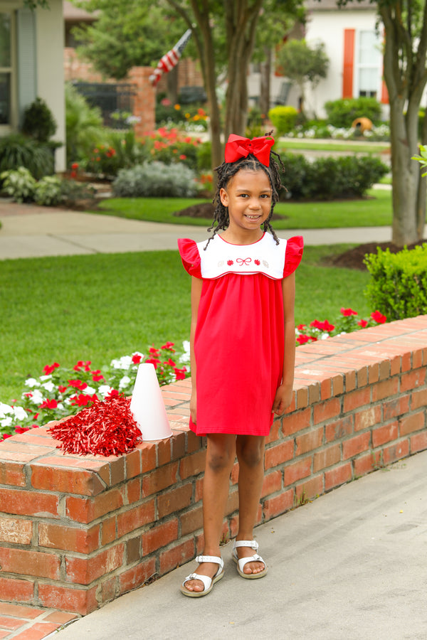 Team Spirit Scallop Dress- Red