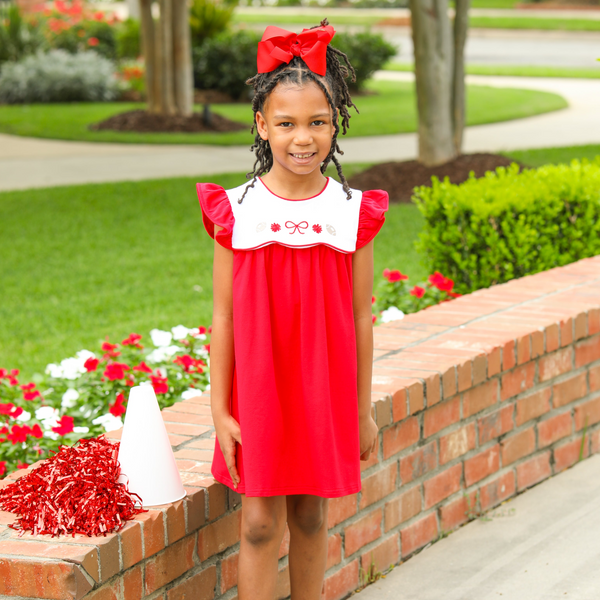 Team Spirit Scallop Dress- Red