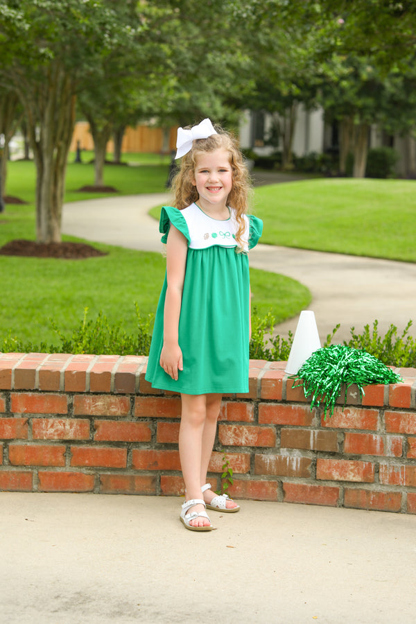 Team Spirit Scallop Dress- Kelly Green