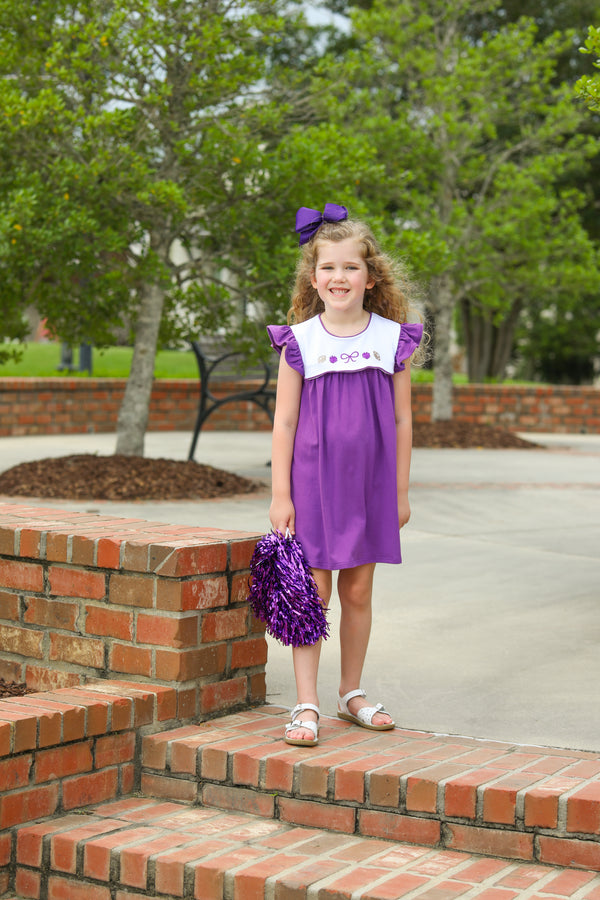 Team Spirit Scallop Dress- Purple