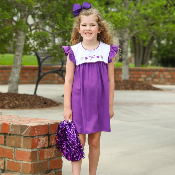 Team Spirit Scallop Dress- Purple