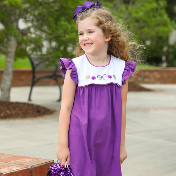 Team Spirit Scallop Dress- Purple