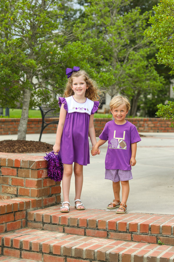 Team Spirit Scallop Dress- Purple