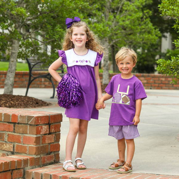 Team Spirit Scallop Dress- Purple