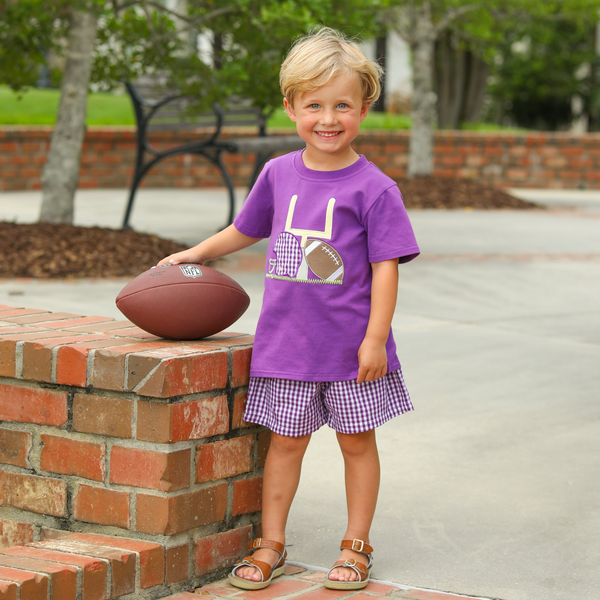 Gingham Shorts- Purple