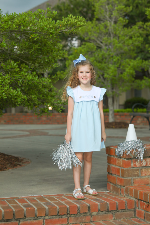 Team Spirit Scallop Dress- Light Blue