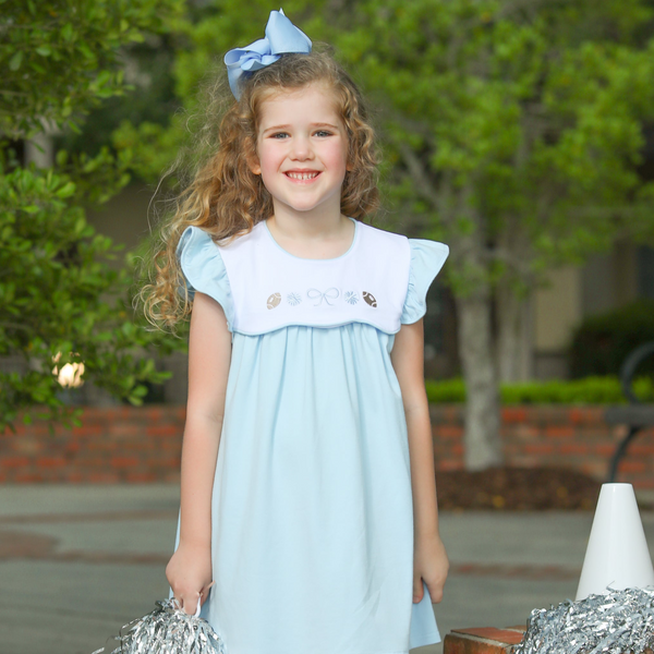 Team Spirit Scallop Dress- Light Blue