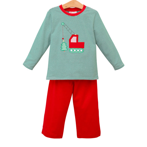 Christmas Crane Pants Set