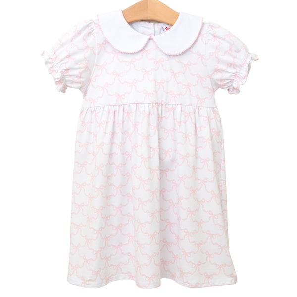 Pink Trellis Bows Charlotte Dress