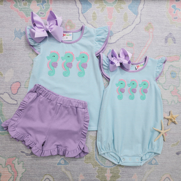 Seahorse Trio Flutter Short Set