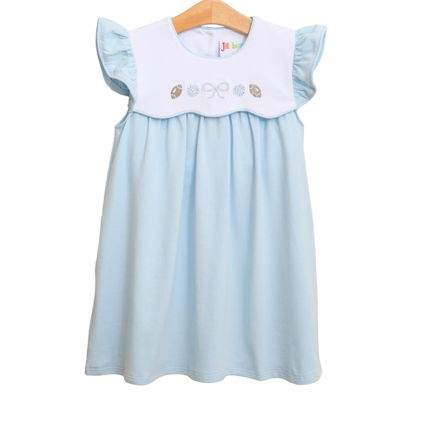 Team Spirit Scallop Dress- Light Blue