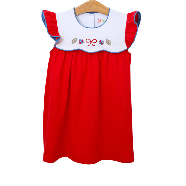 Team Spirit Scallop Dress- Red/Blue