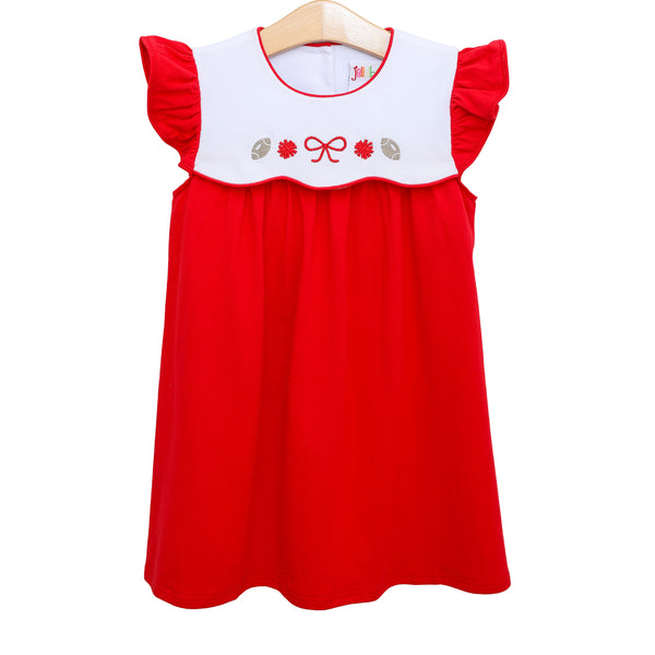 Team Spirit Scallop Dress- Red