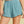 Round Neck French Terry Short Set- Dusty Blue