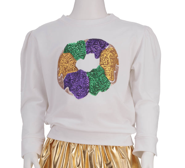 Holly Sequin King Cake Sweatshirt