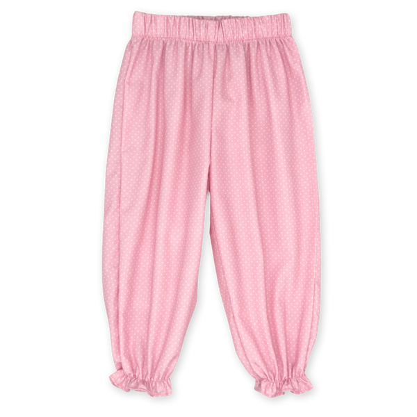 Gloria Gathered Pants- Bellevue Pink Bitty Dot