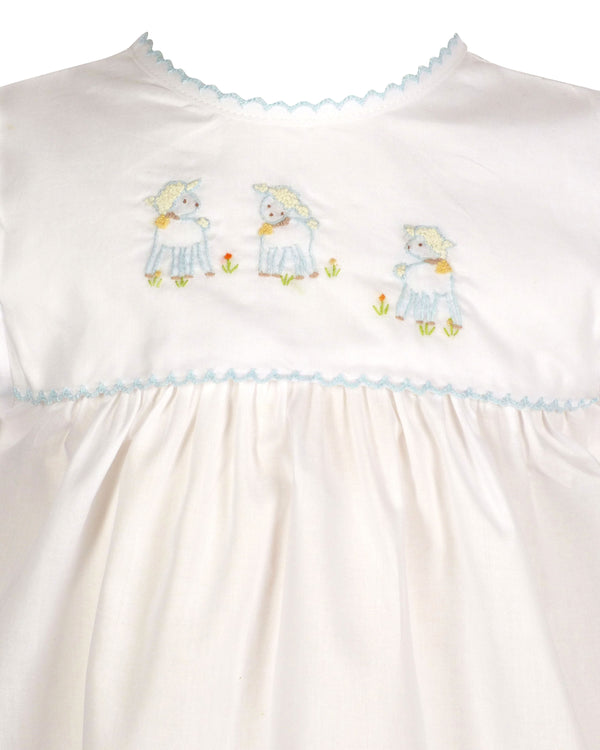 Lambikins Daygown & Diaper Cover- Woven Blue