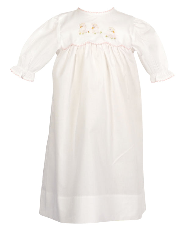 Lambikins Daygown & Diaper Cover- Woven Pink