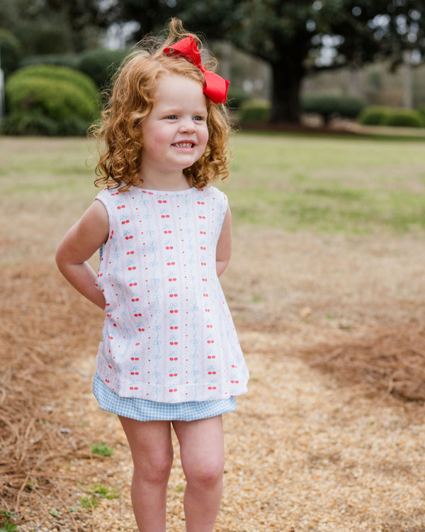 Cherries and Bows Knit Lottie Bloomer Set