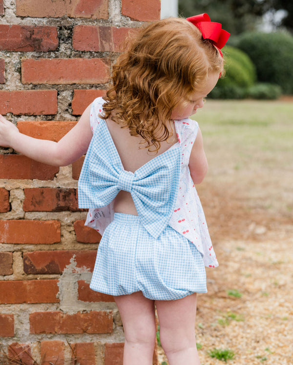 Cherries and Bows Knit Lottie Bloomer Set