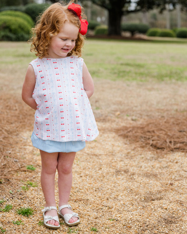 Cherries and Bows Knit Lottie Bloomer Set