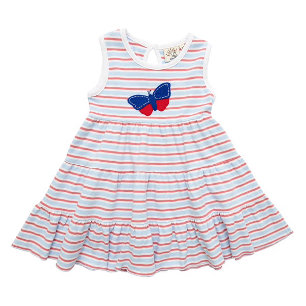 Patriotic Butterfly Tiered Dress