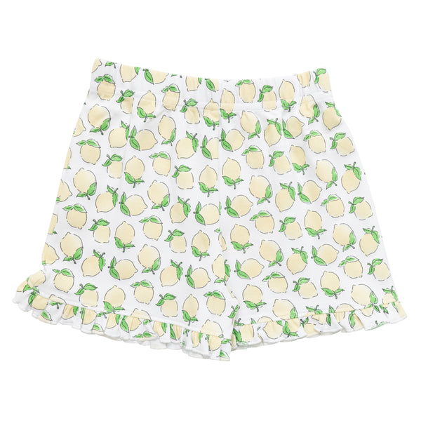 Lemon Print Ruffle Shorts