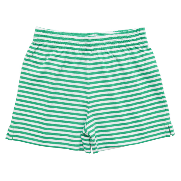 Kelly Green Stripe Jersey Shorts