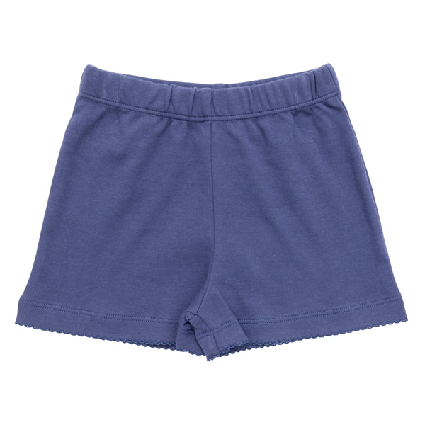 Picot Trim Shorts- Dark Royal