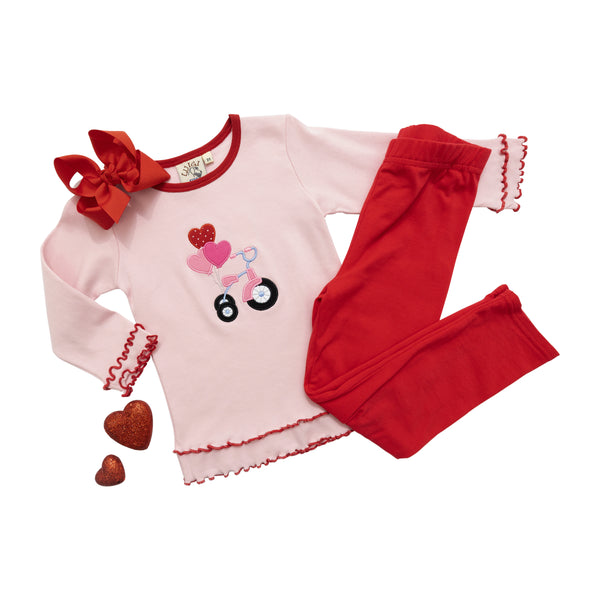 Trio Hearts Tricycle Ruffle Top