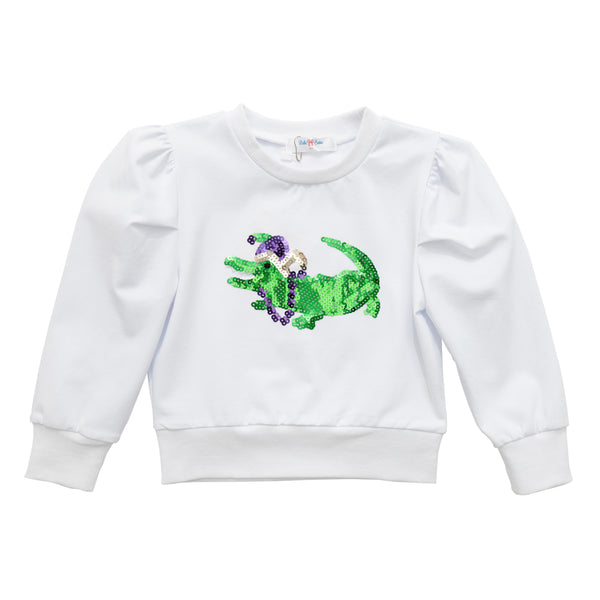 Sequin Mardi Gras Alligator Shirt