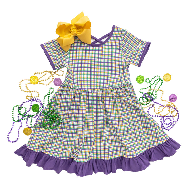 Mardi Gras Plaid Dress