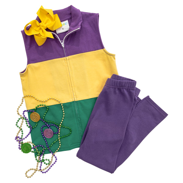 Mardi Gras Colorblock Vest