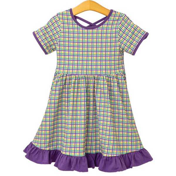 Mardi Gras Plaid Dress