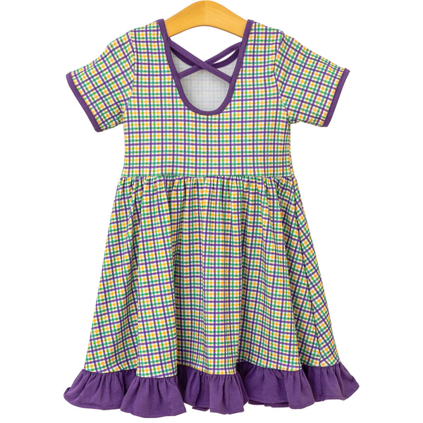 Mardi Gras Plaid Dress