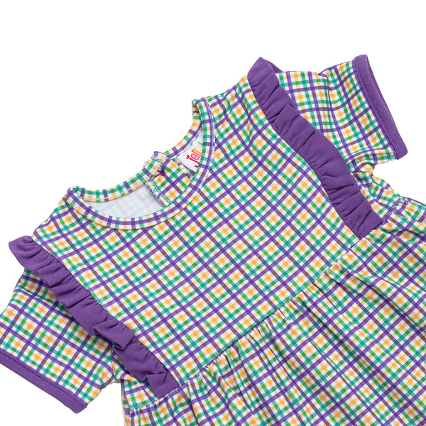 Mardi Gras Plaid Bloomer Set