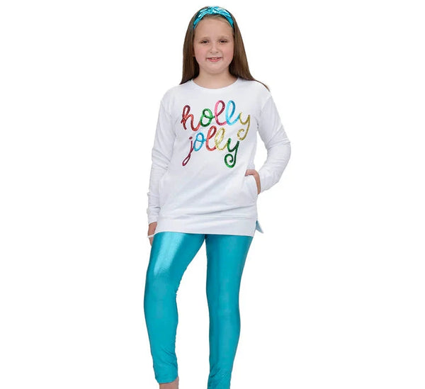 Shimmer Legging- Turquoise